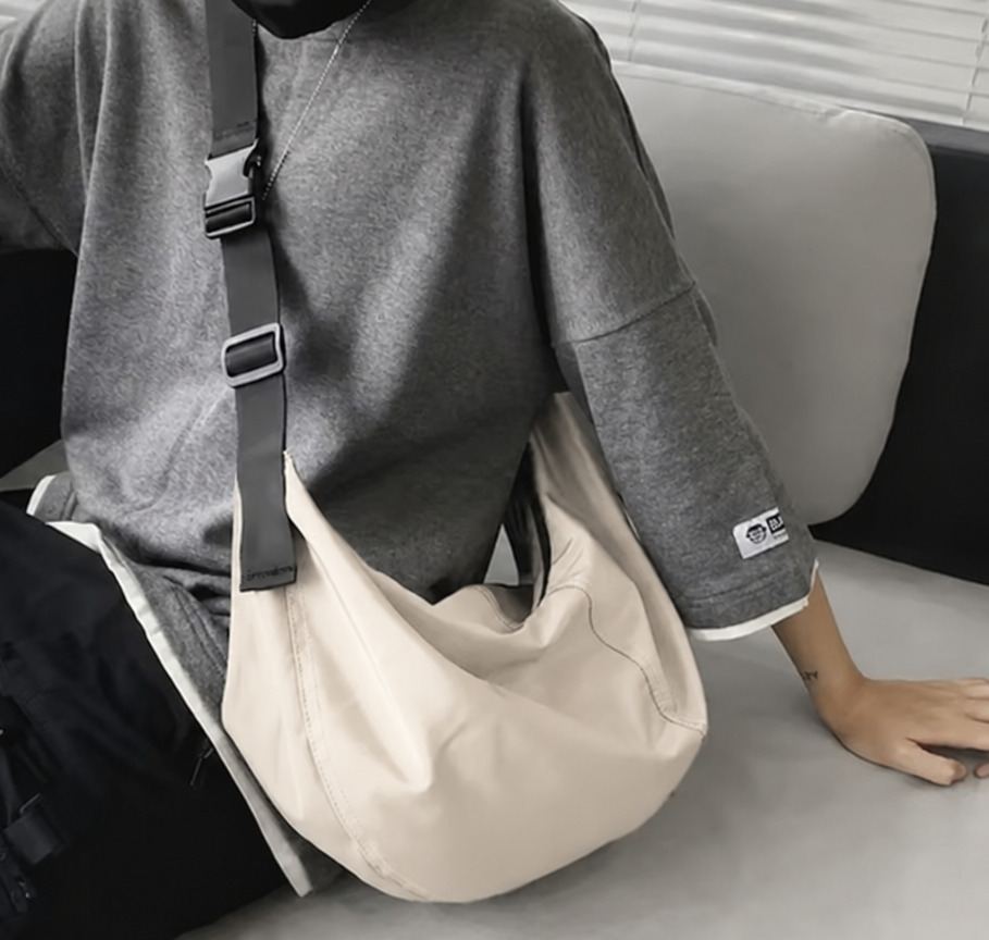 Sac à Bandoulière Homme Grande Capacité en Nylon Imperméable – Style Urbain Unisexe