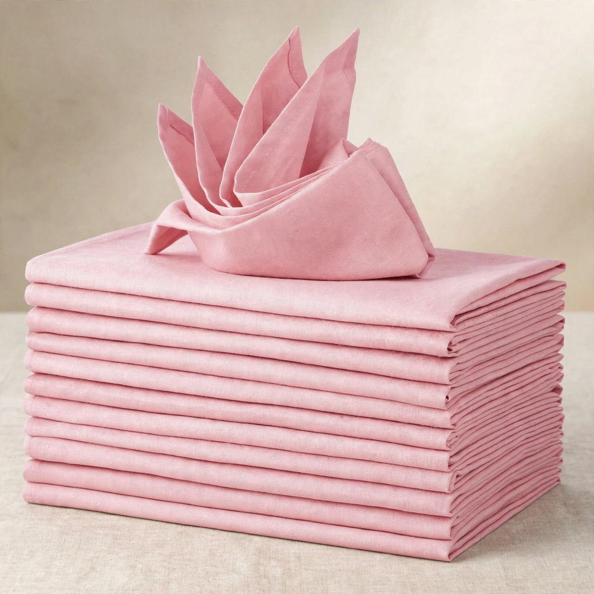 Lot de Serviettes de Table 40 x 40 cm en Polyester Couleur Unie – Décoration de Fête, Mariage et Noël