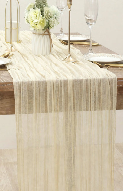 Chemin de Table en Gaze Effet Boho Champêtre Mariage & Fêtes