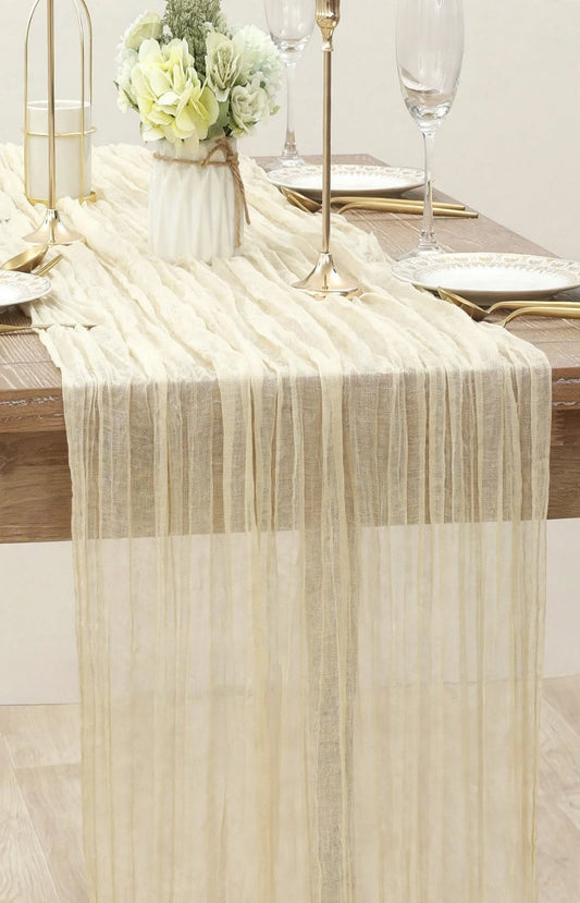 Chemin de Table en Gaze Effet Boho Champêtre Mariage & Fêtes