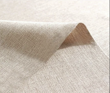 Nappe Effet Lin en Coton et Polyester Anti-Tâche Imperméable Couleur Unie