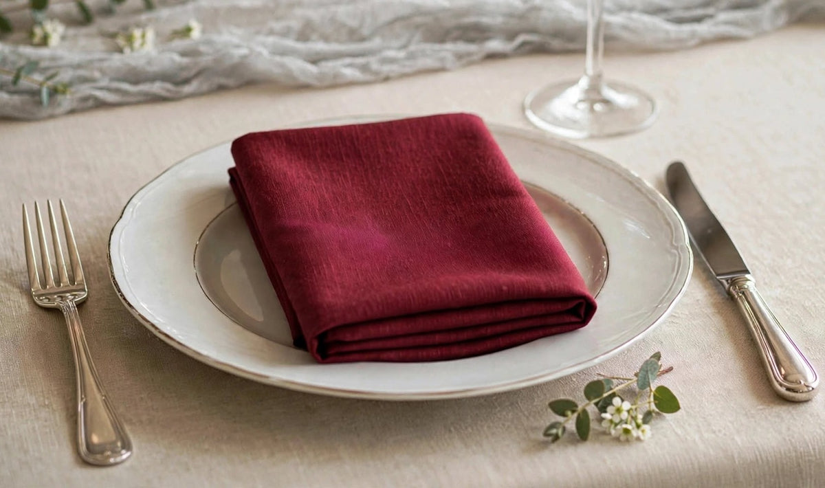 Lot de Serviettes de Table 40 x 40 cm en Polyester Couleur Unie – Décoration de Fête, Mariage et Noël