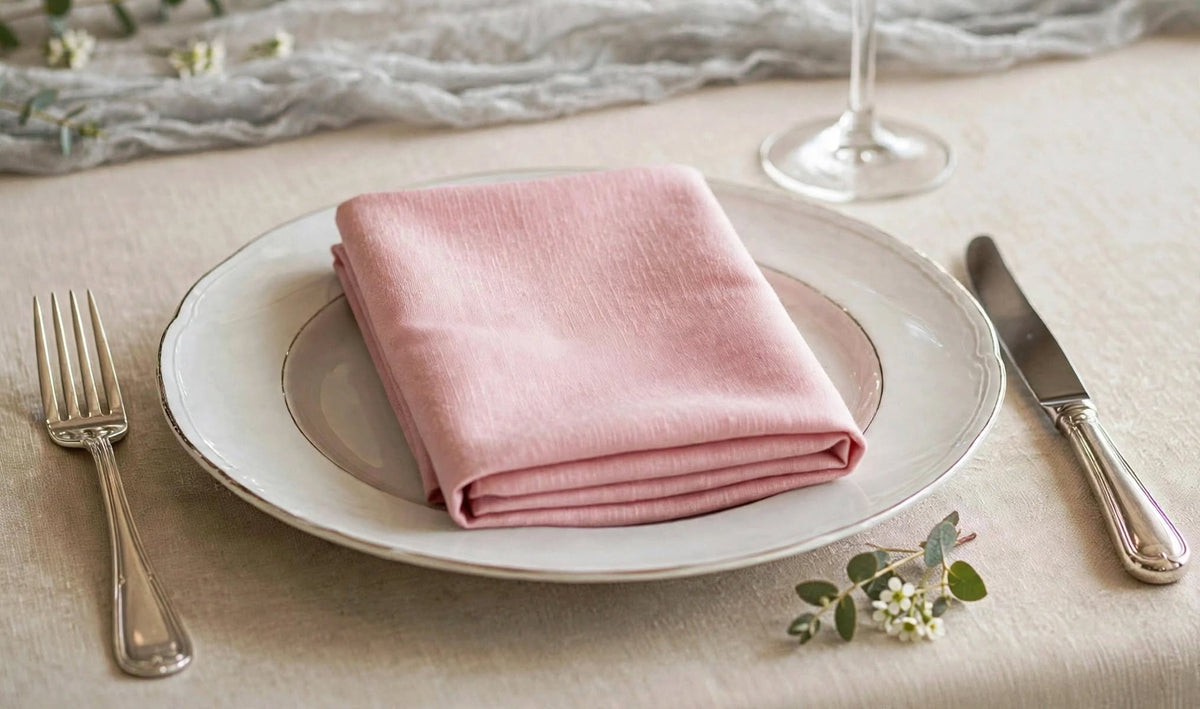 Lot de Serviettes de Table 40 x 40 cm en Polyester Couleur Unie – Décoration de Fête, Mariage et Noël