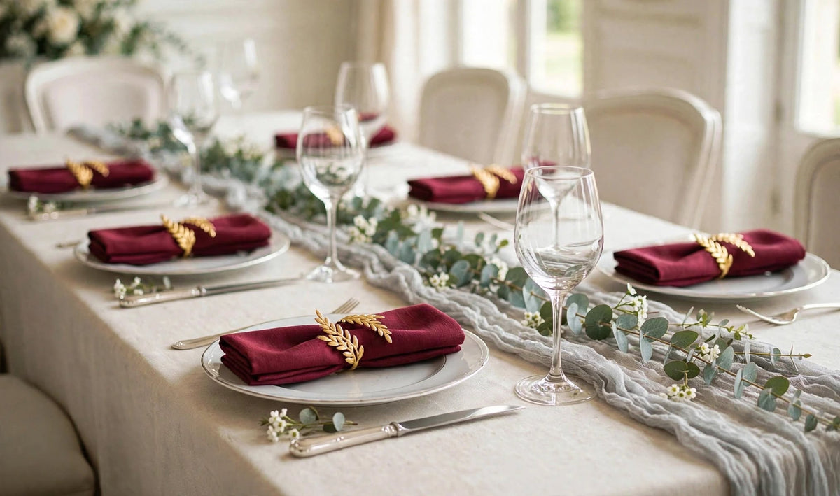 Lot de Serviettes de Table 40 x 40 cm en Polyester Couleur Unie – Décoration de Fête, Mariage et Noël