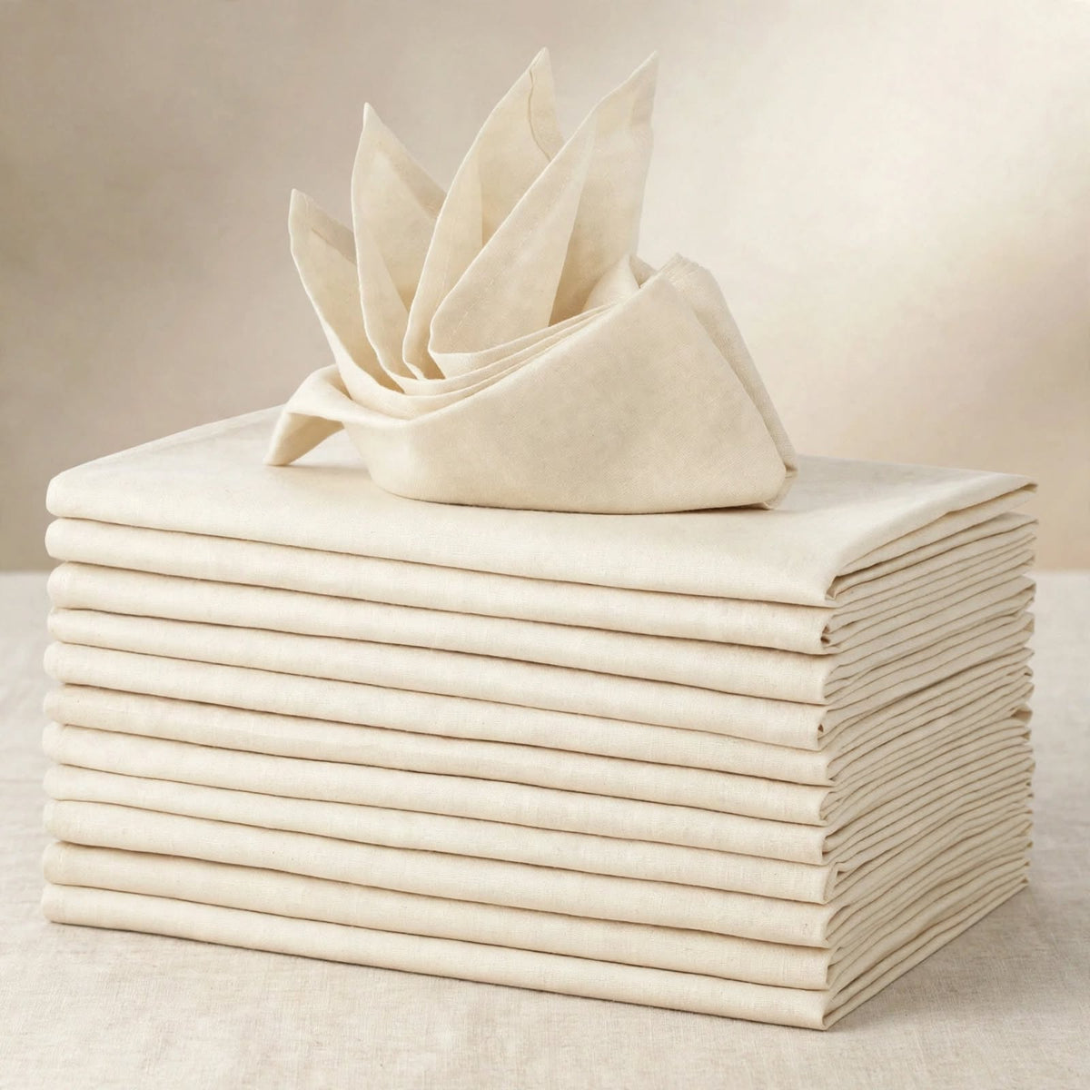 Lot de Serviettes de Table 40 x 40 cm en Polyester Couleur Unie – Décoration de Fête, Mariage et Noël