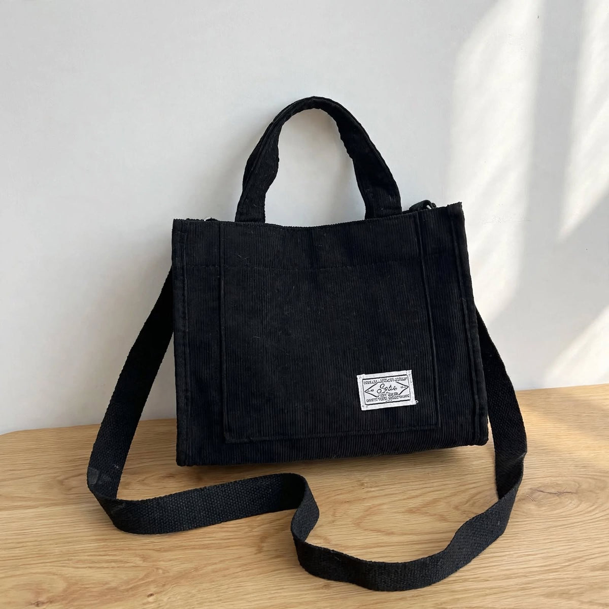 Sac à Bandoulière Femme en Velours Côtelé – Fourre-Tout Décontracté