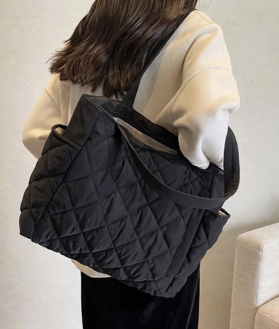 Sac à Bandoulière Femme Grande Capacité en Nylon – Sac de Travail Décontracté
