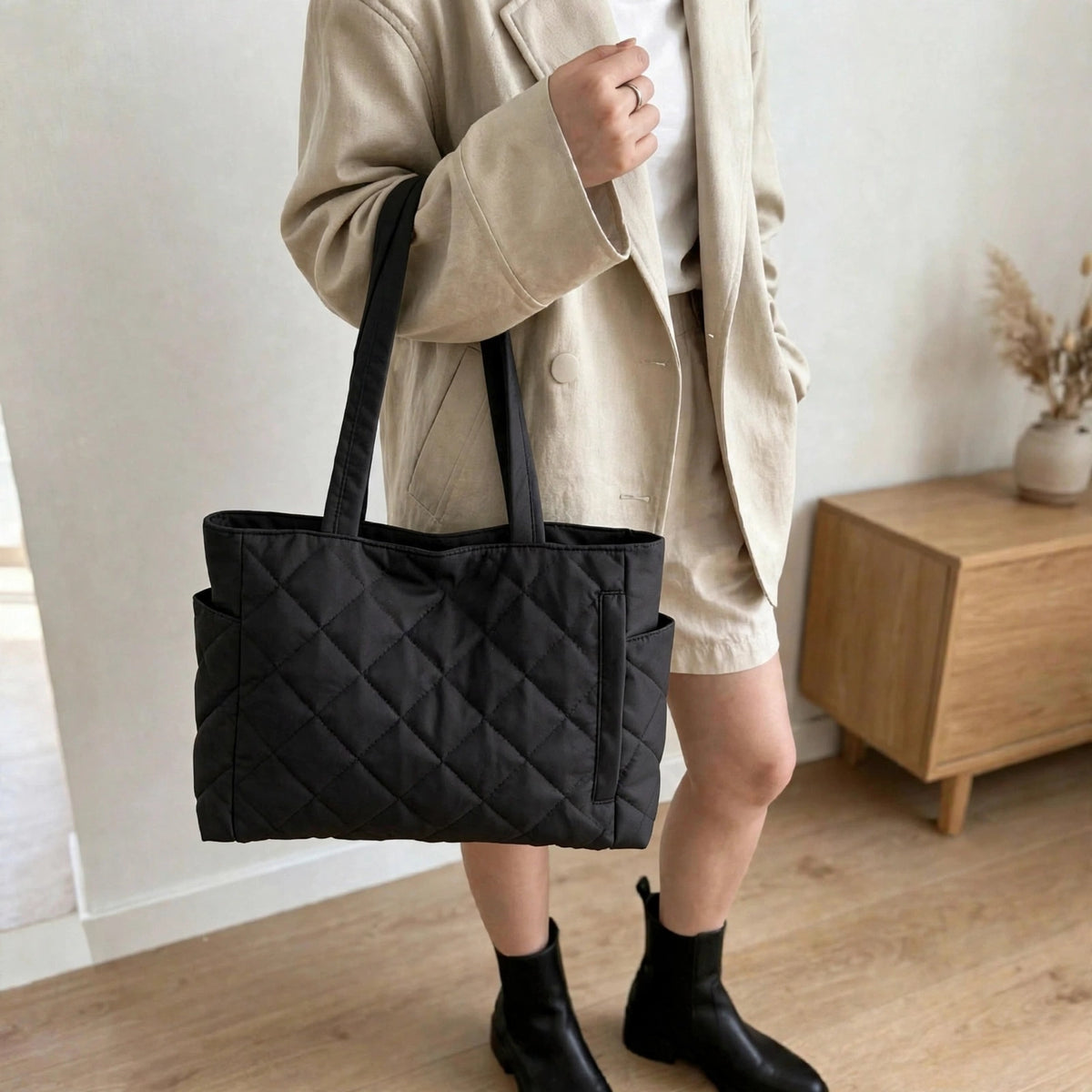 Sac à Bandoulière Femme Grande Capacité en Nylon – Sac de Travail Décontracté