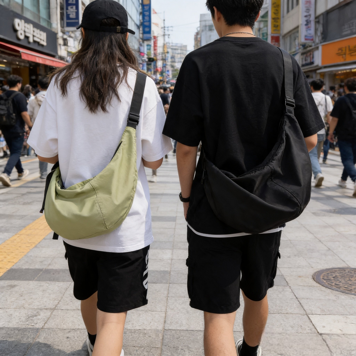 Sac à Bandoulière Homme Grande Capacité en Nylon Imperméable – Style Urbain Unisexe