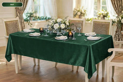 Nappe Rectangulaire en Satin effet Soyeux Mariage et Fêtes