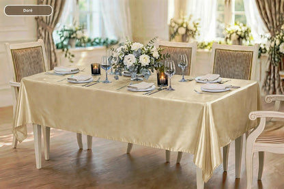 Nappe Rectangulaire en Satin effet Soyeux Mariage et Fêtes