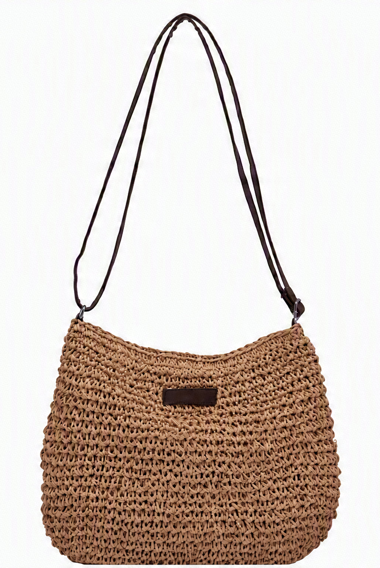 Sac à Bandoulière Femme en Paille Tressée – Style Bohème Chic d’Été