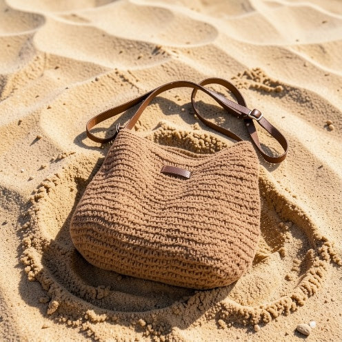 Sac à Bandoulière Femme en Paille Tressée – Style Bohème Chic d’Été
