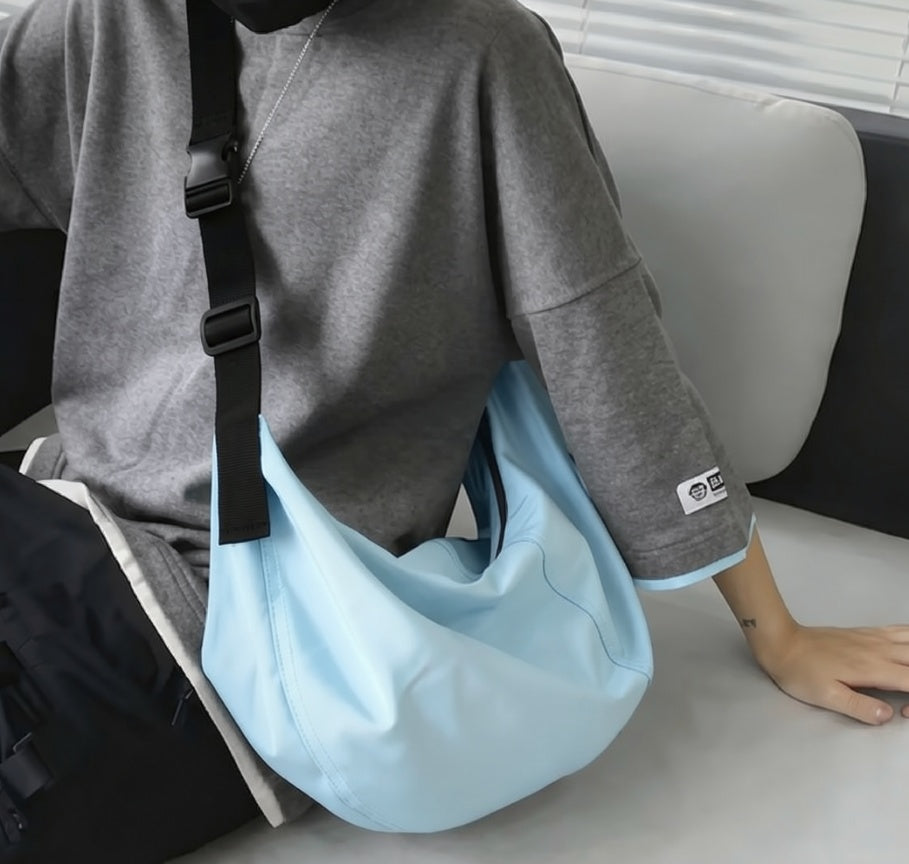 Sac à Bandoulière Homme Grande Capacité en Nylon Imperméable – Style Urbain Unisexe