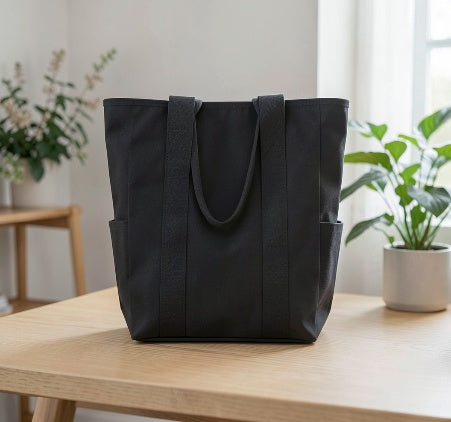 Sac noir de cours Fourre-Tout Grande Capacité en Polyester – Sac à Bandoulière Multi-Usage