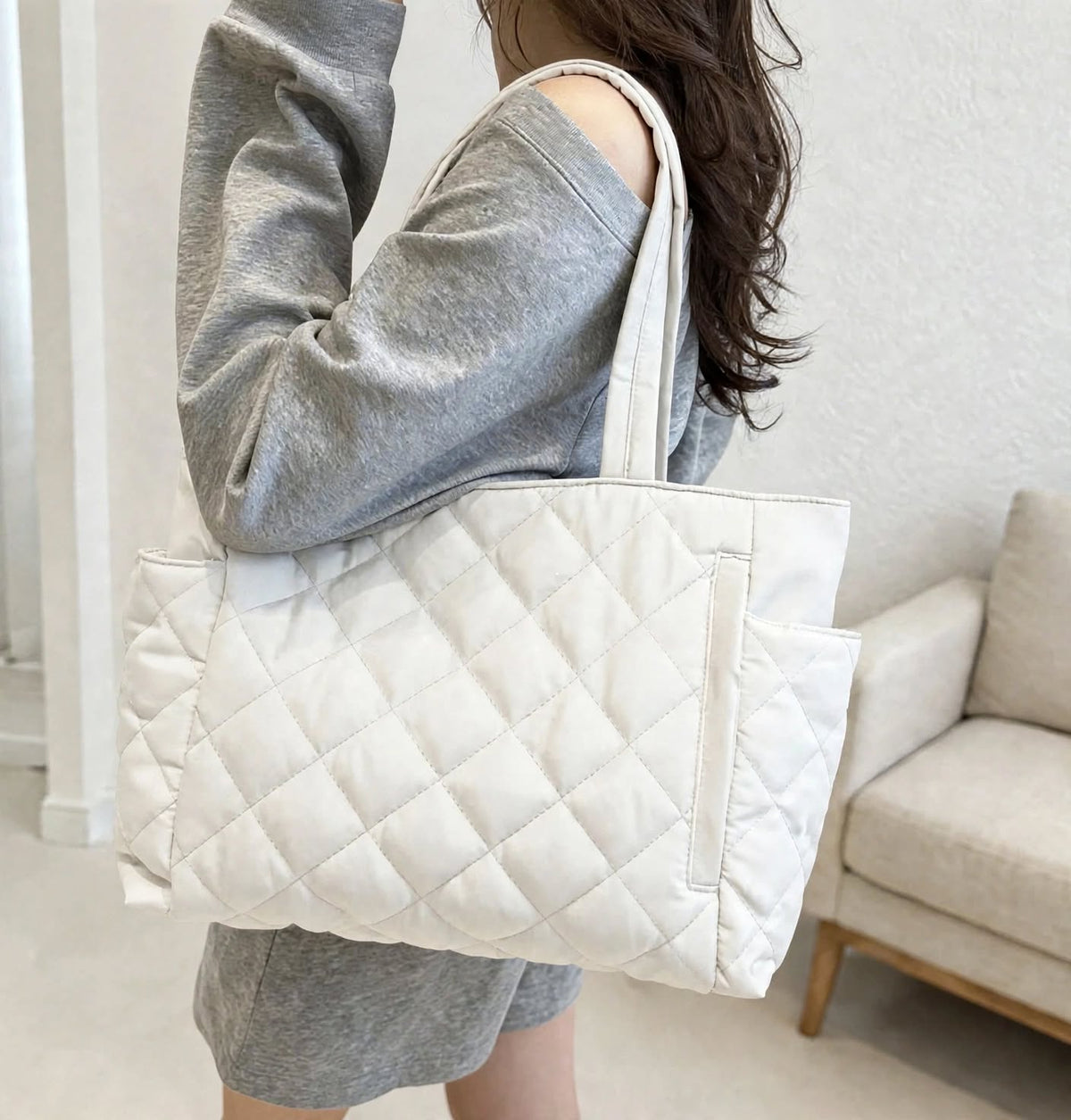 Sac à Bandoulière Femme Grande Capacité en Nylon – Sac de Travail Décontracté